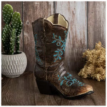 Load image into Gallery viewer, Brown & Blue Boot Vase