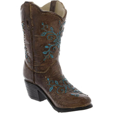 Load image into Gallery viewer, Brown & Blue Cowboy Boot Vase