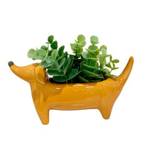 Load image into Gallery viewer, Orange Dachshund Weiner Dog Planter