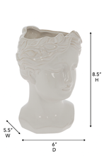 Load image into Gallery viewer, White Grecian Bust Goddess Planter Pot