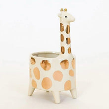 Load image into Gallery viewer, Gold-Spotted Giraffe Ceramic Planter
