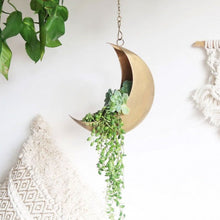 Load image into Gallery viewer, Hanging Metal Moon Planter