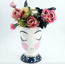 Load image into Gallery viewer, Face Pot Closed Eyes Succulent Planter Pot Flower Vase | Facepot | Celfie
