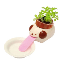 Load image into Gallery viewer, Dog Self Watering Wild Strawberry Plant Planter Pot | Cat Planter | White Cat Pot| Self Watering Planter