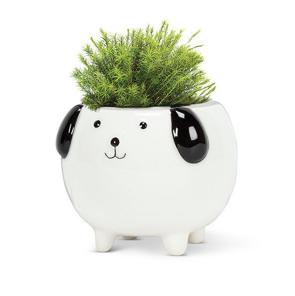 Standing White Dog Planter Pot for Succulents or Air plants | Dog Lovers Gift | Dog Vase