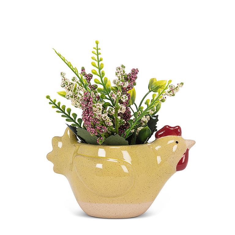 Yellow Chicken Planter Pot