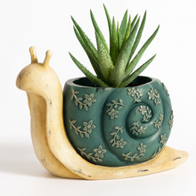 Load image into Gallery viewer, Floral Snail Planter
