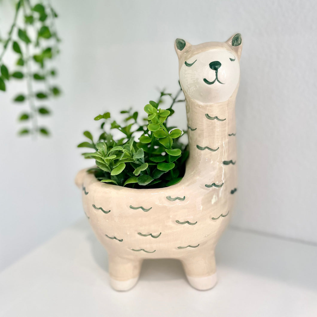 Ceramic Llama Planter Pot