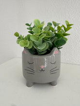 Load image into Gallery viewer, Grey Cat Planter Pot for Succulents &amp; Plants
