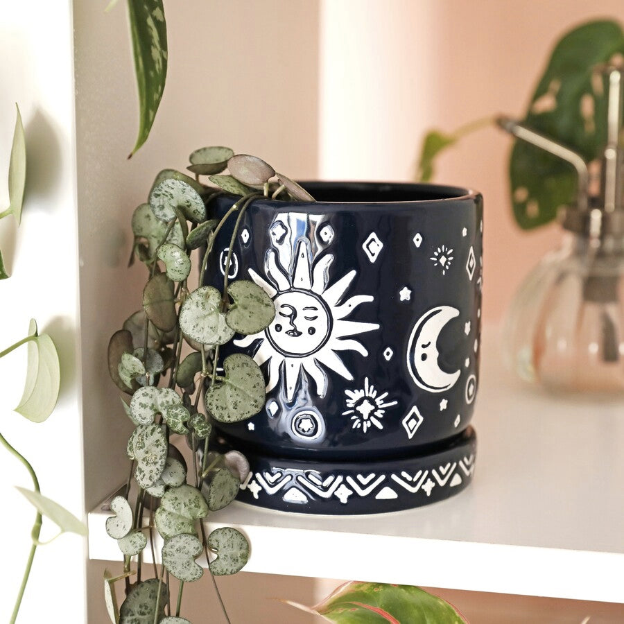 moon plant pot Midnight Sun & Moon Phases Planter