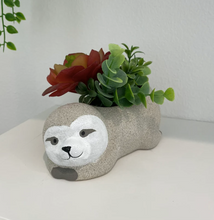 Load image into Gallery viewer, Gray Sloth Planter Pot for Succulents &amp; Plants
