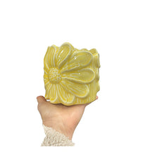 Load image into Gallery viewer, 5&quot; Yellow Floral Flower Planter Pot
