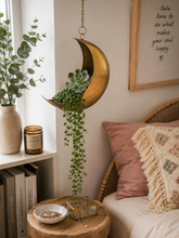 Load image into Gallery viewer, Hanging Metal Moon Planter
