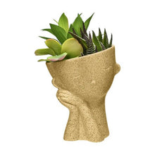 Load image into Gallery viewer, Face Pot Planter for Succulents or Plants | Facepot | Succulent Planter | Happy Planter | Cute Pot | Beige Planter | Valentines Day Gift

