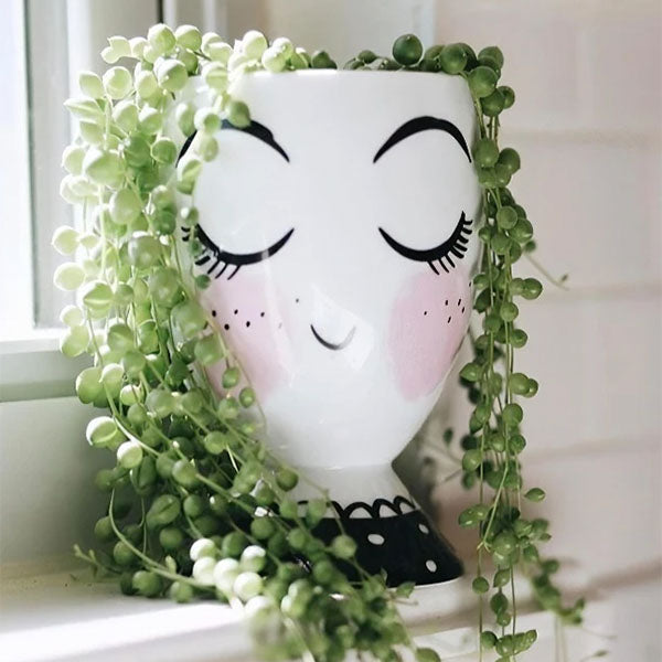 Face Pot Closed Eyes Succulent Planter Pot Flower Vase | Facepot | Celfie