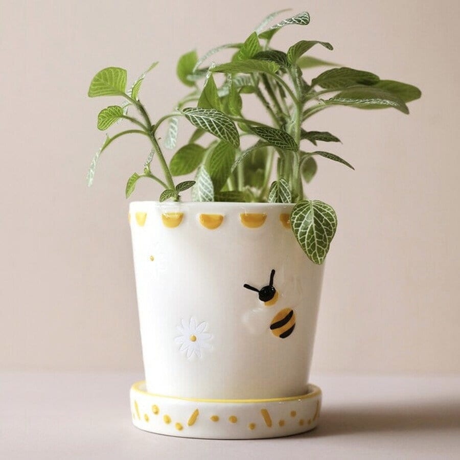 ceramic bee plant pot Honey Bee Planter Pot