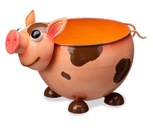 Load image into Gallery viewer, Pig Metal Animal Planter Pot for Plants, Succulents or Air Plants | Cow Planter | Black &amp; White Cow Pot

