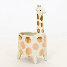 Load image into Gallery viewer, Gold-Spotted Giraffe Ceramic Planter
