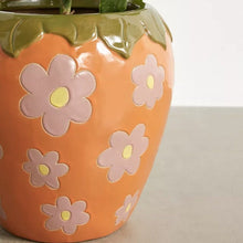 Load image into Gallery viewer, Strawberry Daisy Floral Planter Pot
