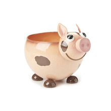 Load image into Gallery viewer, Pig Metal Animal Planter Pot for Plants, Succulents or Air Plants | Cow Planter | Black &amp; White Cow Pot

