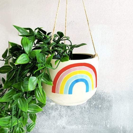 Sass & Belle Rainbow Hanging Planter Pot