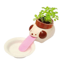 Load image into Gallery viewer, Dog Self Watering Wild Strawberry Plant Planter Pot | Cat Planter | White Cat Pot| Self Watering Planter
